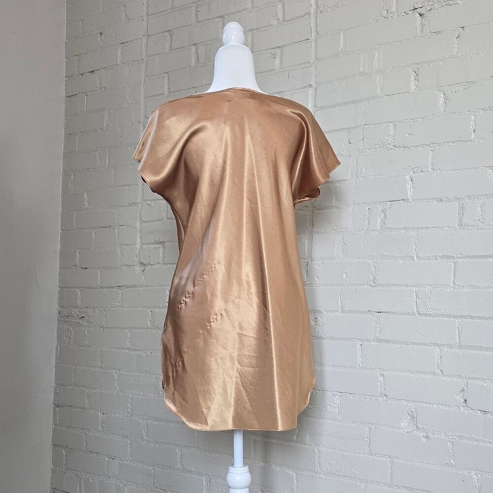 Vintage Gold Satin Nightgown w/ Lace Trim┃Small┃California Dynasty Made in USA - Picture 3 of 11